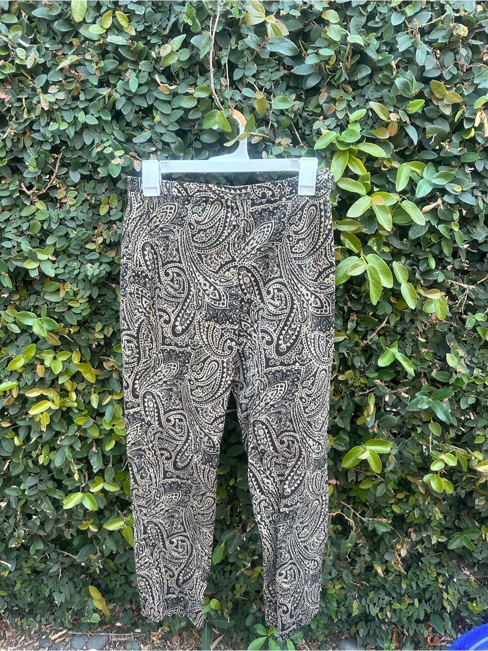 Vintage Ralph Lauren Black and Cream Paisley Pants